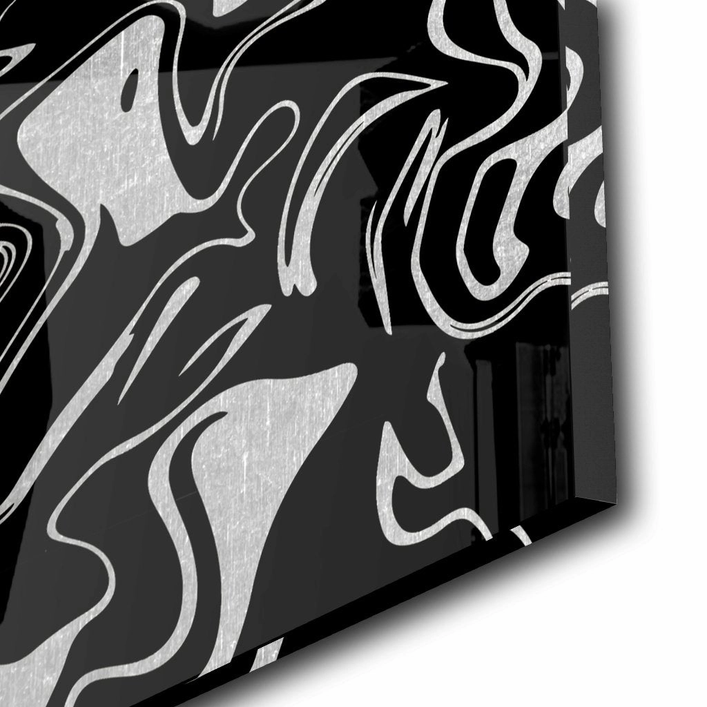 Liquid Swirl Silver on Acrylic