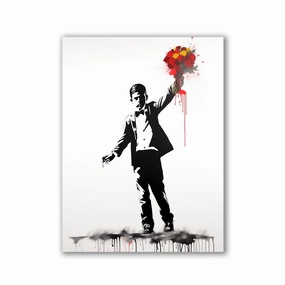 Little Gentleman x Banksy by Daniel Decker framed mural artwork