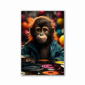 Little Monkey Rhythm by Juliano de Araujo framed mural artwork