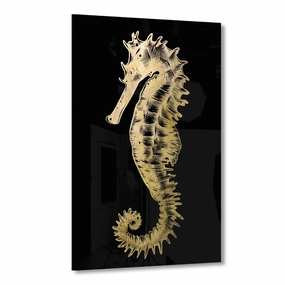 Little Seahorse Gold on Acrylic framed mural artwork