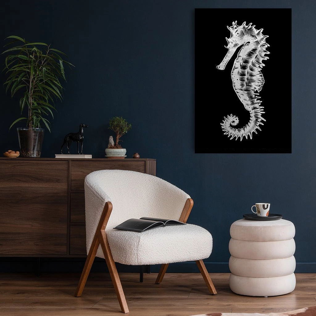 Little Seahorse Silver on Acrylic
