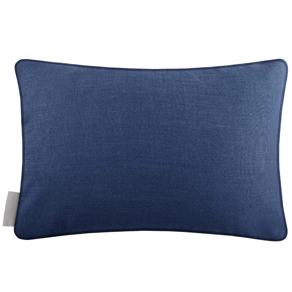 Lobster Printed Piped Cushion Cobalt