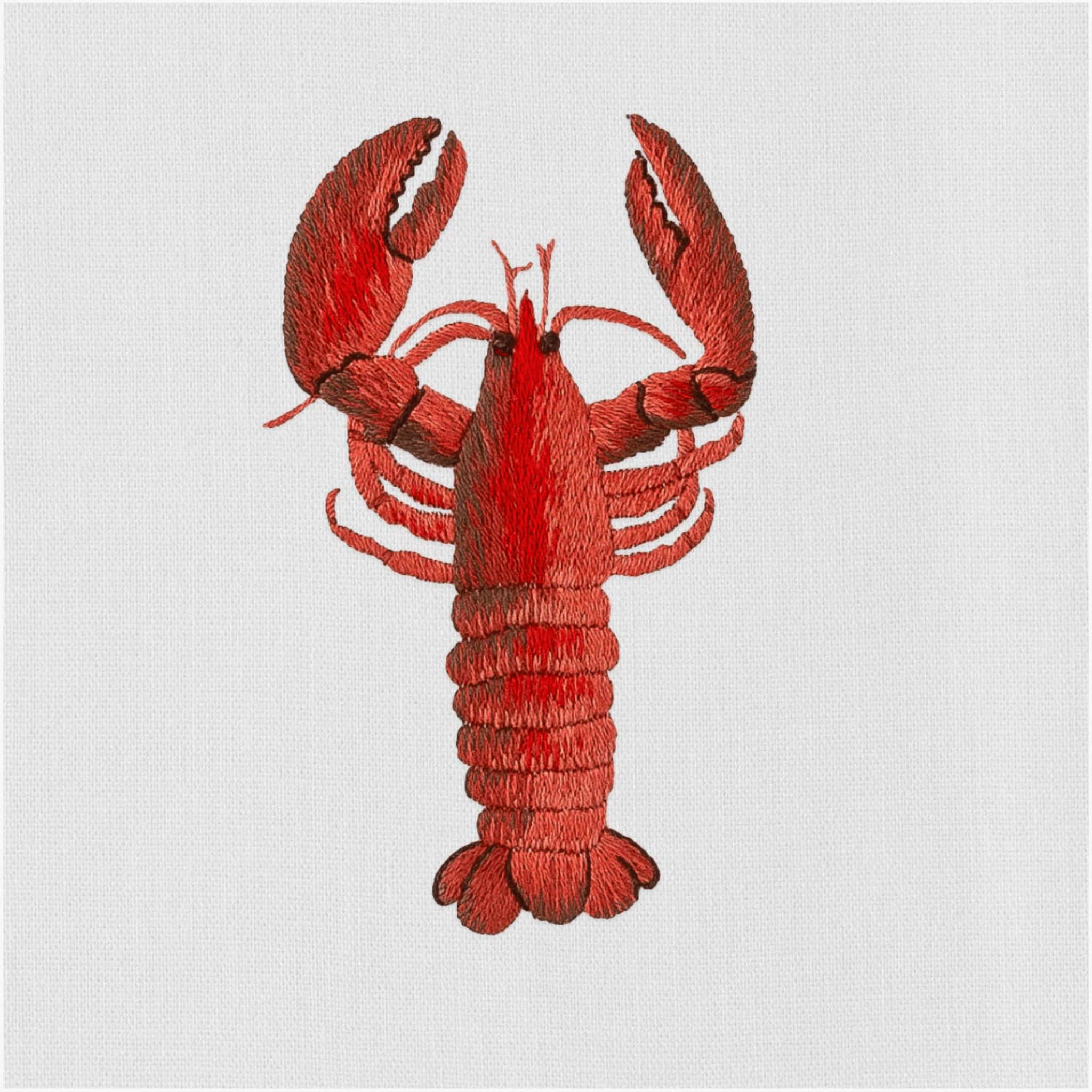 Lobster Design Embroidered Dinner Napkins