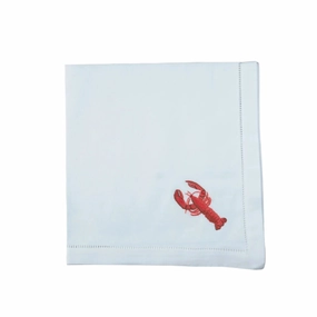 Lobster Design Embroidered Dinner Napkins mini desktop sculpture