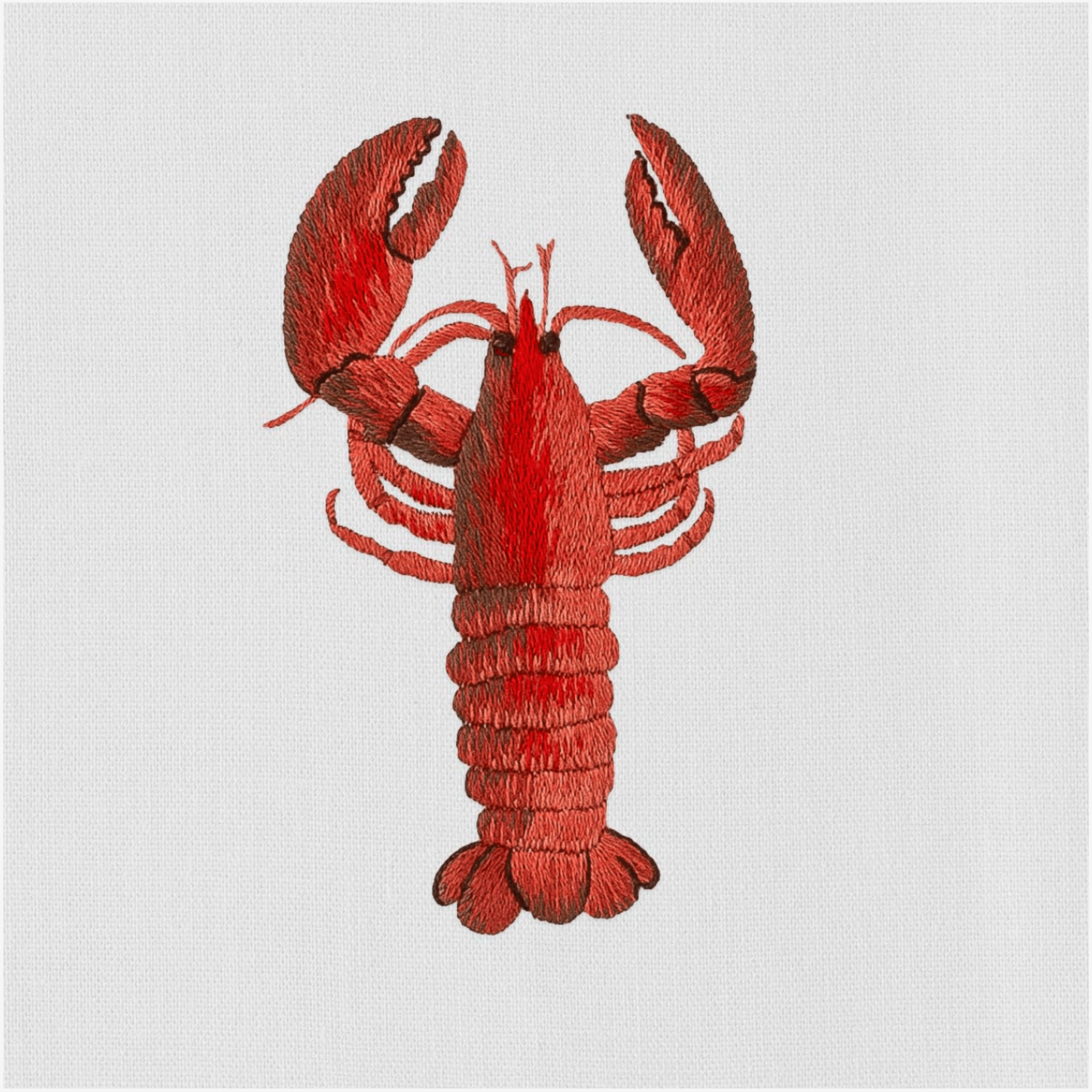 Lobster Design Embroidered Dinner Napkins