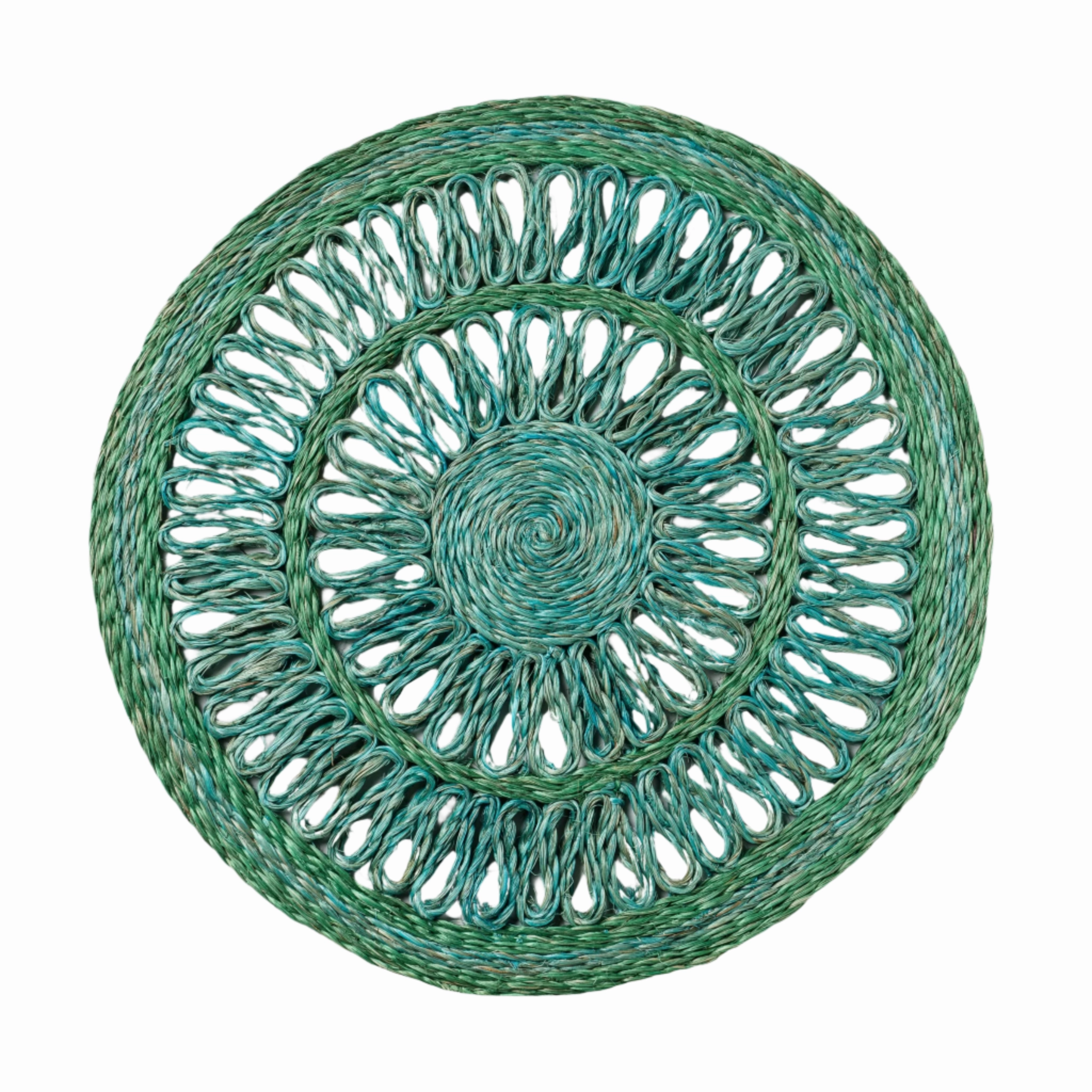 Loopy Straw Placemats, Emerald, Set of Four mini desktop sculpture