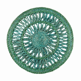 Loopy Straw Placemats, Emerald, Set of Four mini desktop sculpture