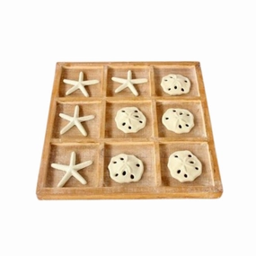 Loose starfish and pansy shells in wooden box 36X36CM decorative home ornament