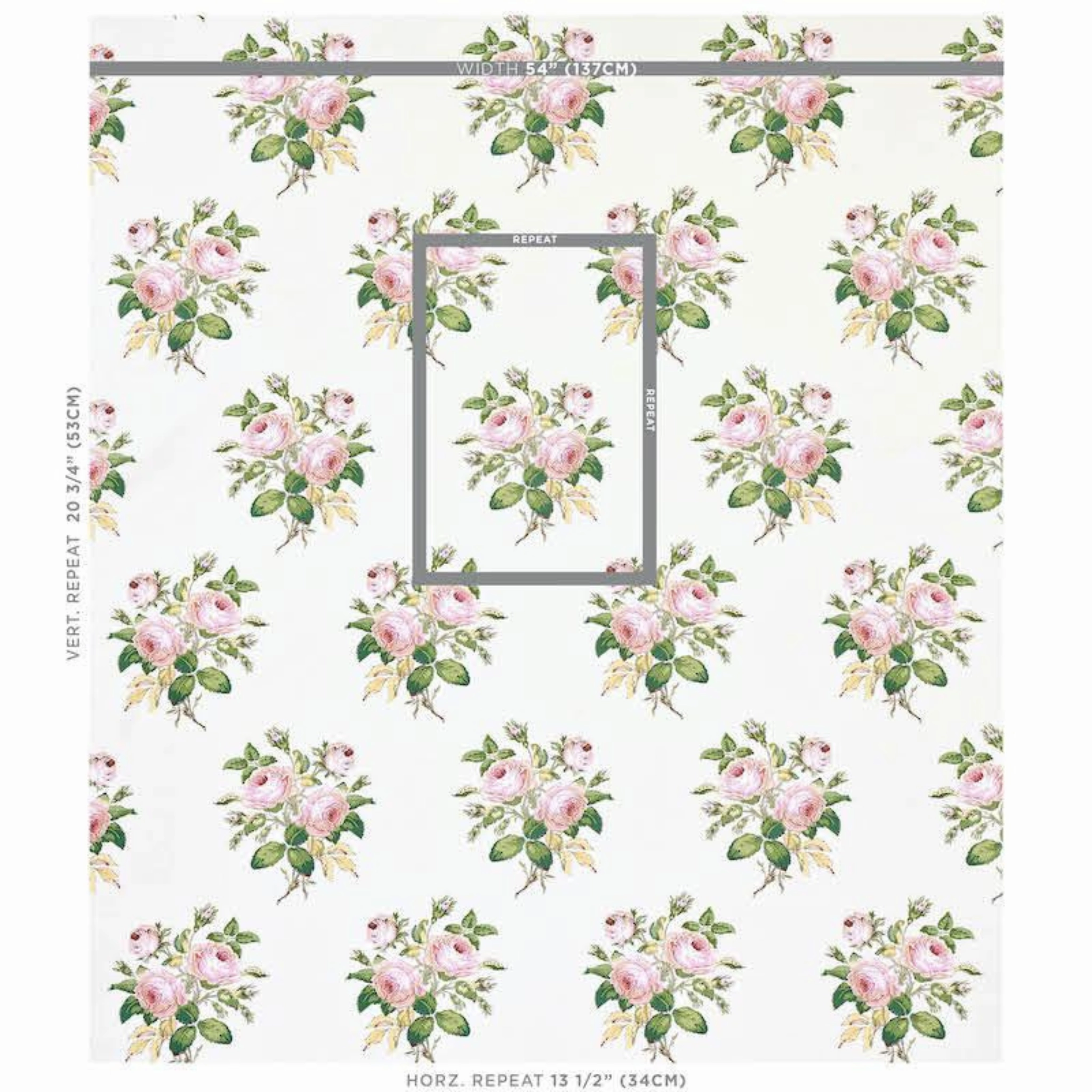 Loudon Rose Wallpaper in Blush
