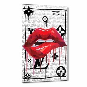 Louis Kiss by Zuppini Silver on Acrylic framed mural artwork
