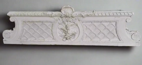 LOUIS XV PAINTED CHALK PEDIMENT WITH BIRD artistic wall mural
