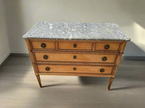 LOUIS XVI GREY MARBLE TOP 3 DRAWER CHEST WITH RING PULLS artistic wall mural