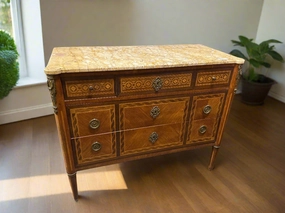 LOUIS XVI  INLAID YELLOW MARBLE TOP CHEST artistic wall mural