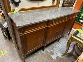 LOUIS XVI MARBLE TOP CHERRY SERVER WITH DRAWERS artistic wall mural