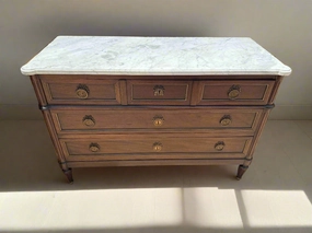 LOUIS XVI WHITE MARBLE TOP 3 DRAWER CHEST WITH RING PULLS artistic wall mural