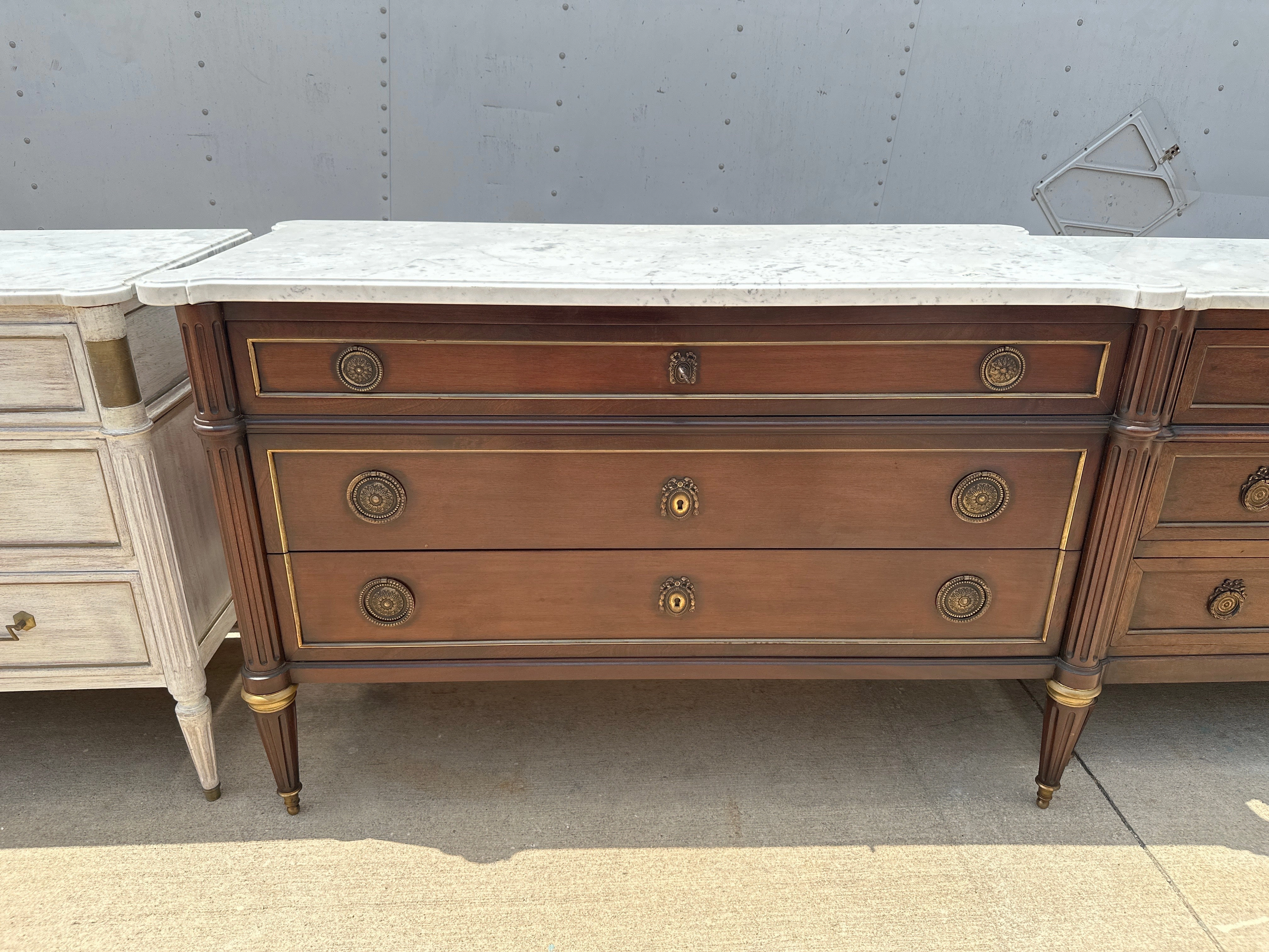 LOUIS XVI WHITE MARBLE TOP 3 DRAWER MAHOGANY CHEST artistic wall mural