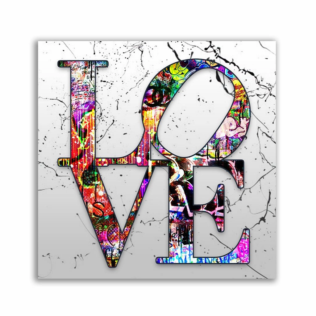 LOVE framed mural artwork