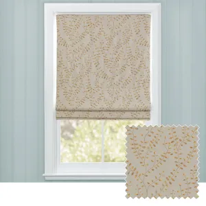 Lucia Printed Cotton Made to Measure Roman Blinds Russet chic floor carpet  