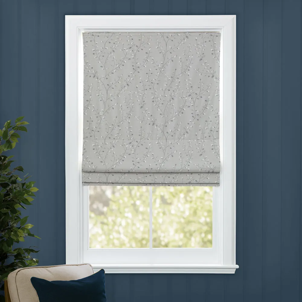 Lucia Printed Cotton Made to Measure Roman Blinds Stone/Cream