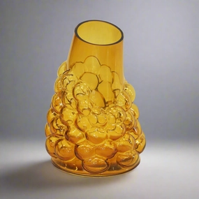 Lustre bubble amber vase large decorative home ornament