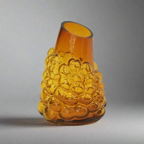 Lustre bubble amber vase small decorative home ornament