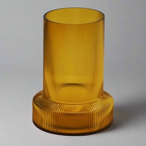 Lustre stem hurricane amber short decorative home ornament