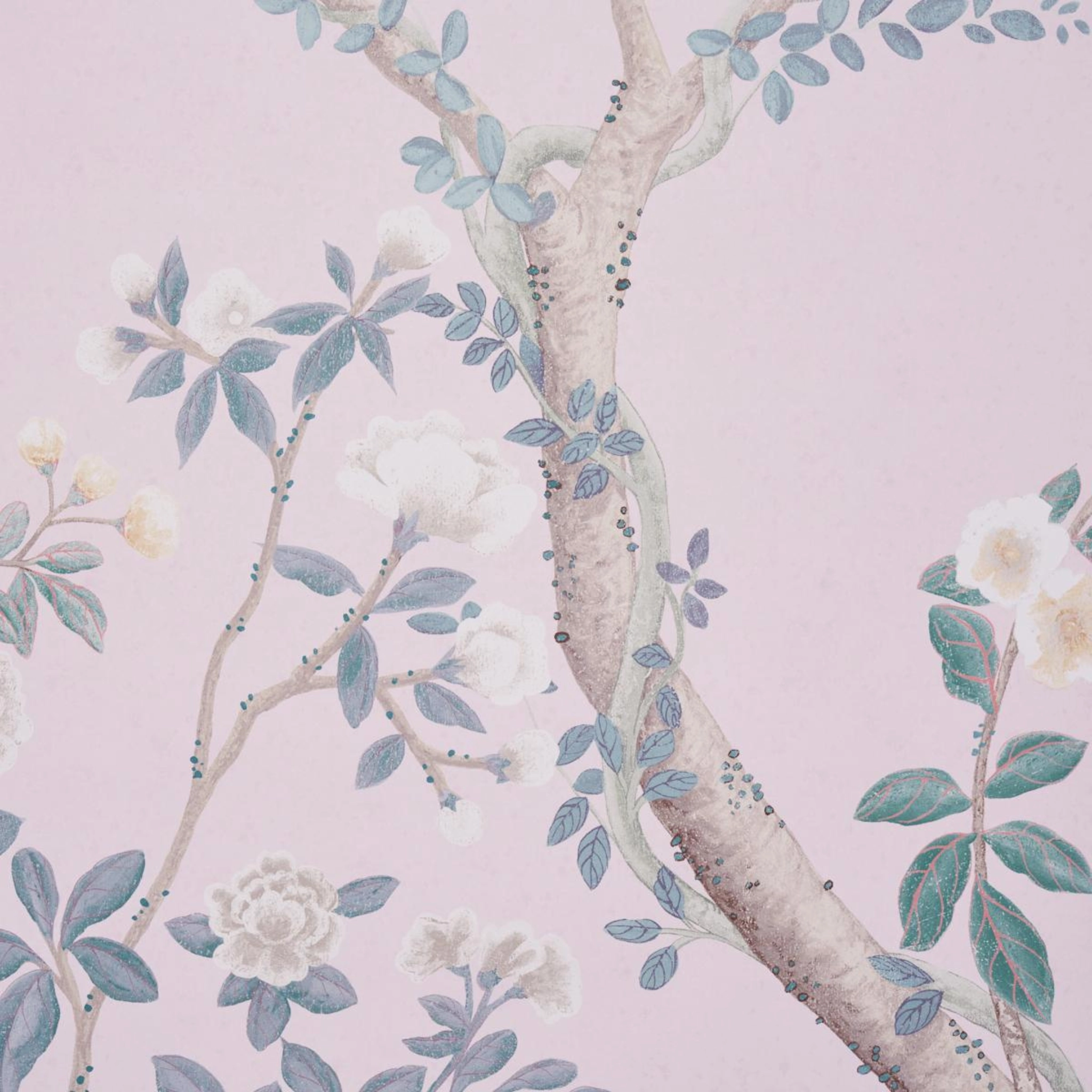 Madame De Pompadour Panel Wallpaper in Blush