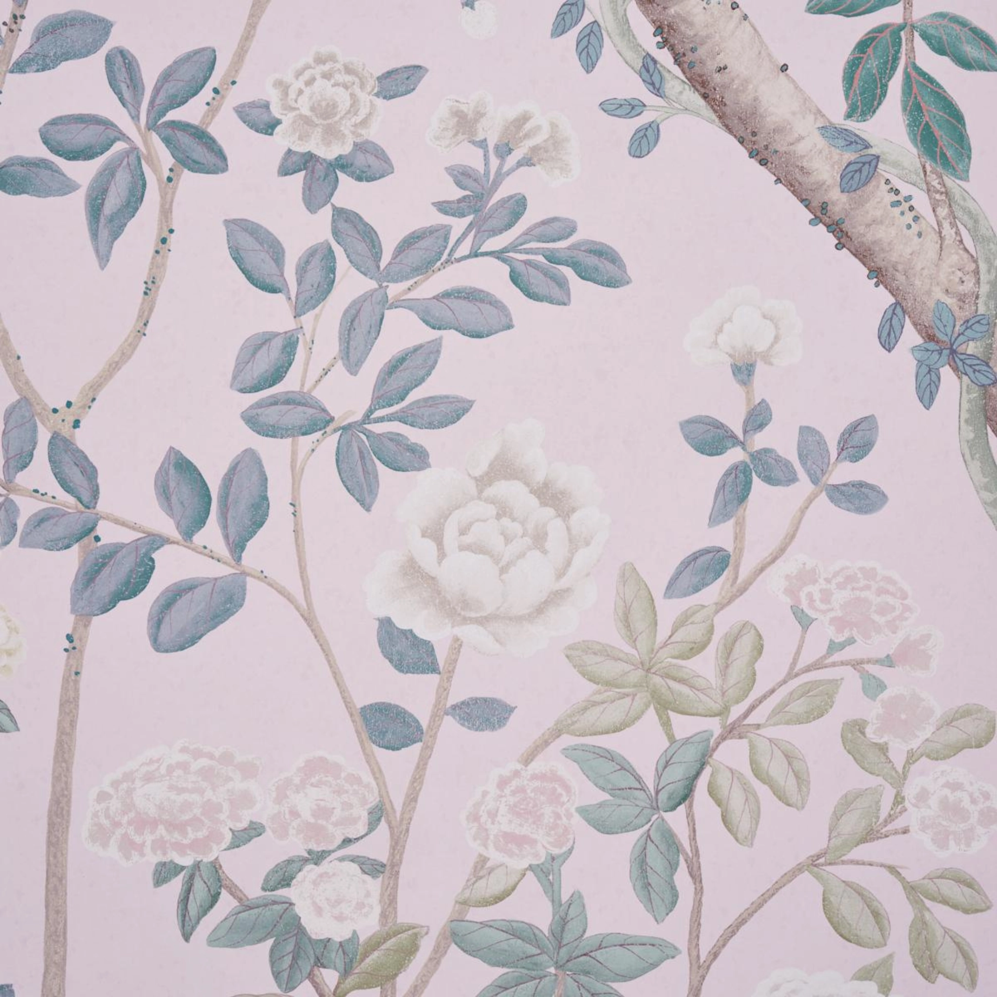 Madame De Pompadour Panel Wallpaper in Blush