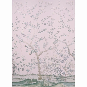 Madame De Pompadour Panel Wallpaper in Blush paper wall covering