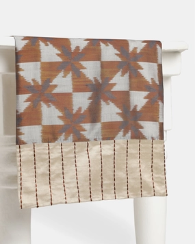 Maddalena Weft Ikat Cotton Silk Table Runner ceramic table ornament