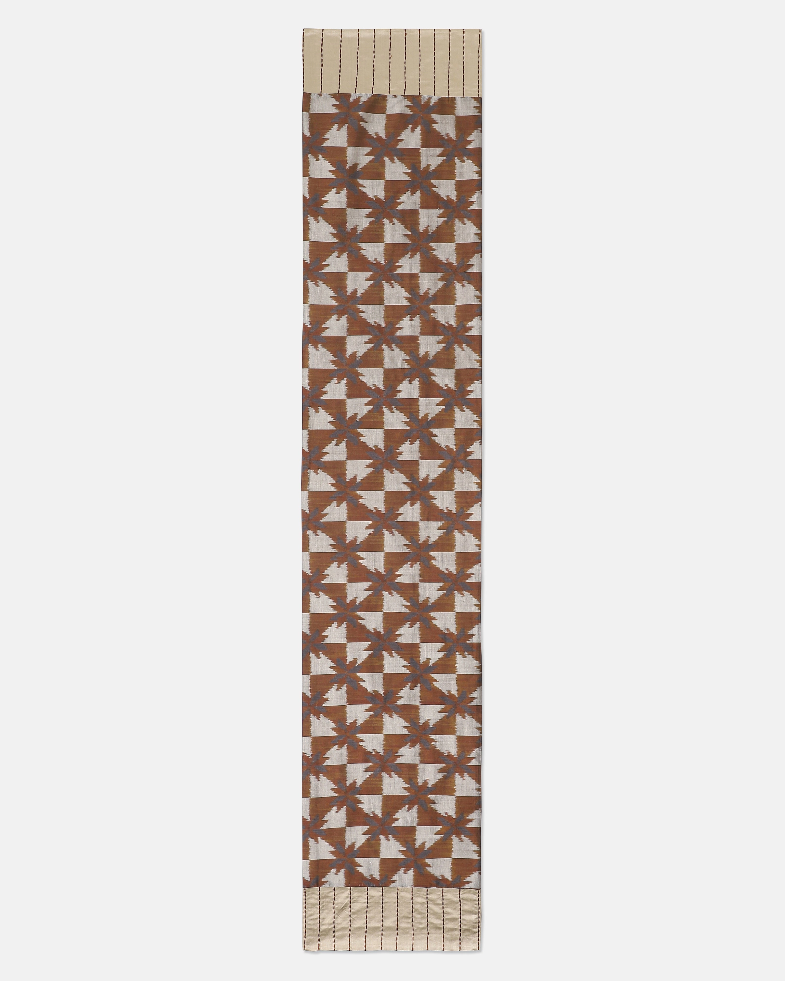 Maddalena Weft Ikat Cotton Silk Table Runner