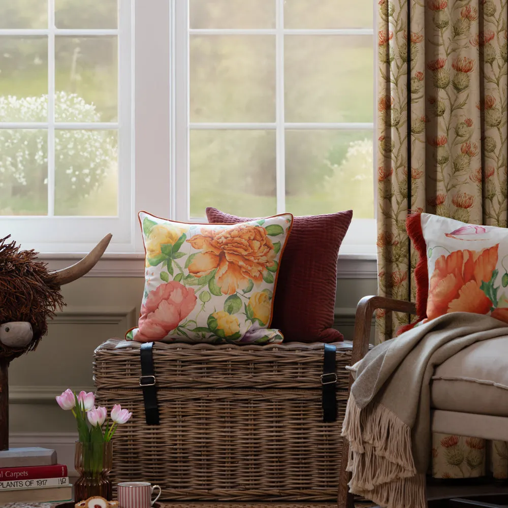 Maisie Printed Piped Cushion Sand