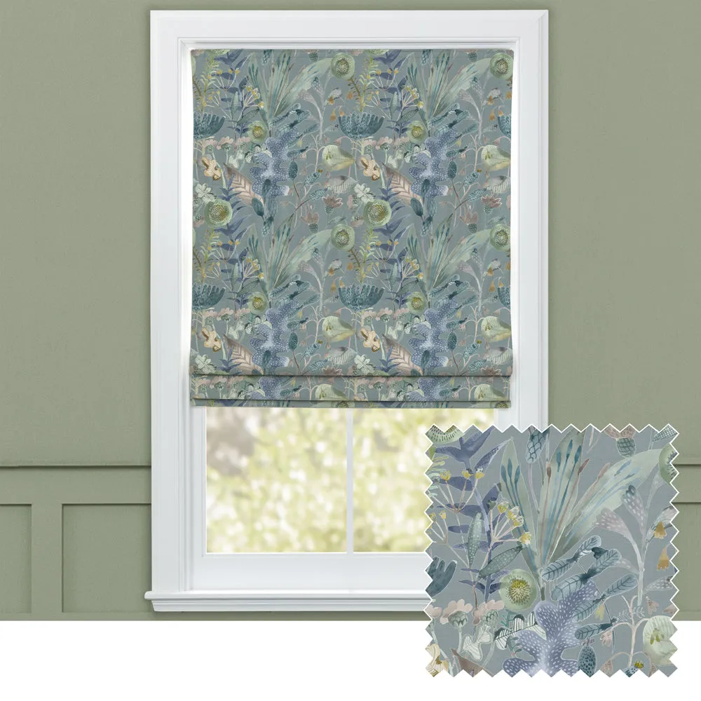 Maizey Printed Cotton Made to Measure Roman Blinds Cornflower chic floor carpet  