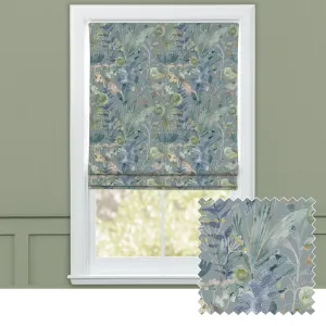 Maizey Printed Cotton Made to Measure Roman Blinds Cornflower chic floor carpet  