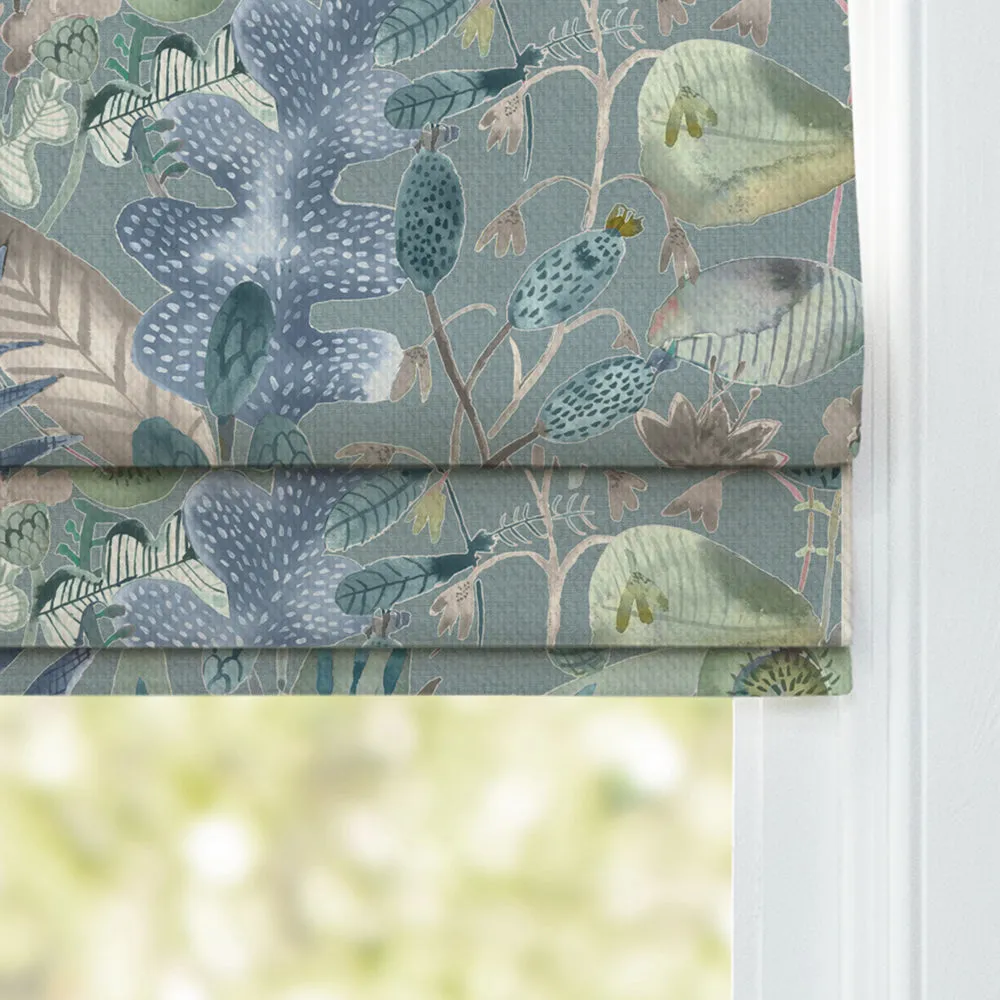 Maizey Printed Cotton Made to Measure Roman Blinds Cornflower