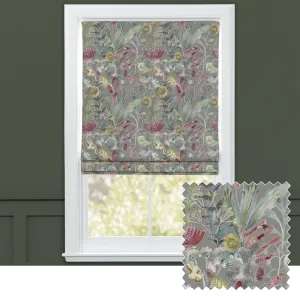 Maizey Printed Cotton Made to Measure Roman Blinds Granite chic floor carpet  