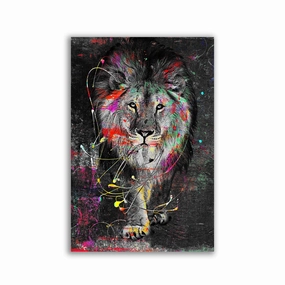 Majestic Lion framed mural artwork