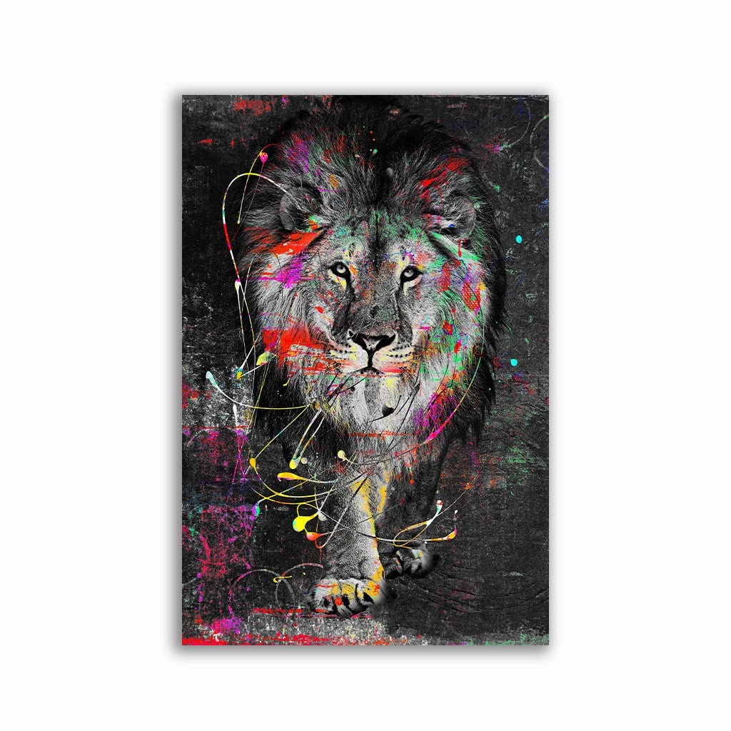Majestic Lion framed mural artwork