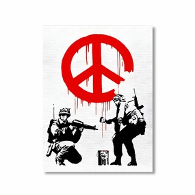 Make Peace not War by Banksy framed mural artwork