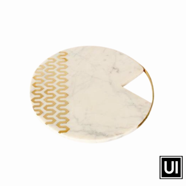 Marble Board With Brass Insert & Handle