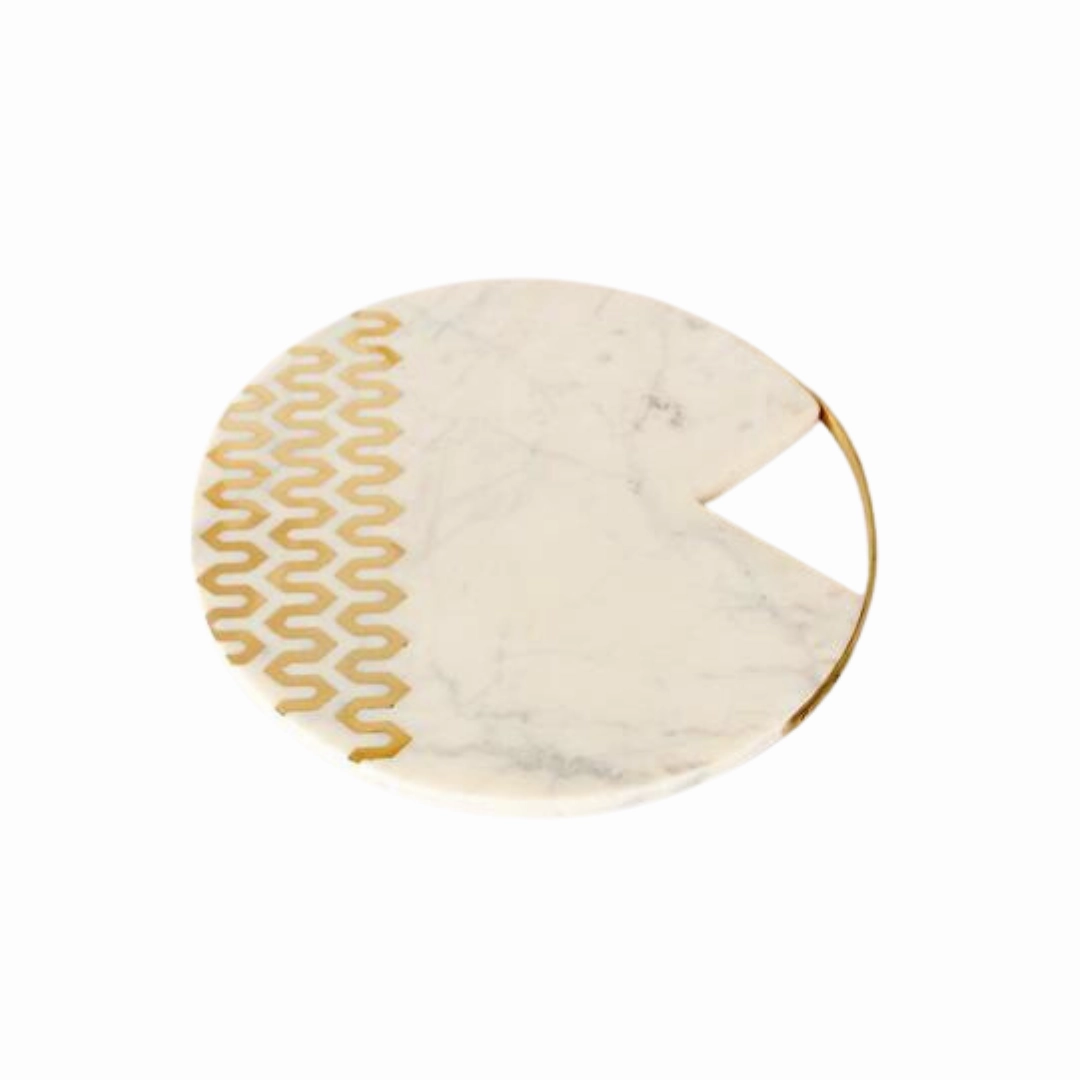 Marble Board With Brass Insert & Handle decorative home ornament
