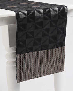 Marble Weft Ikat Cotton Silk Table Runner ceramic table ornament