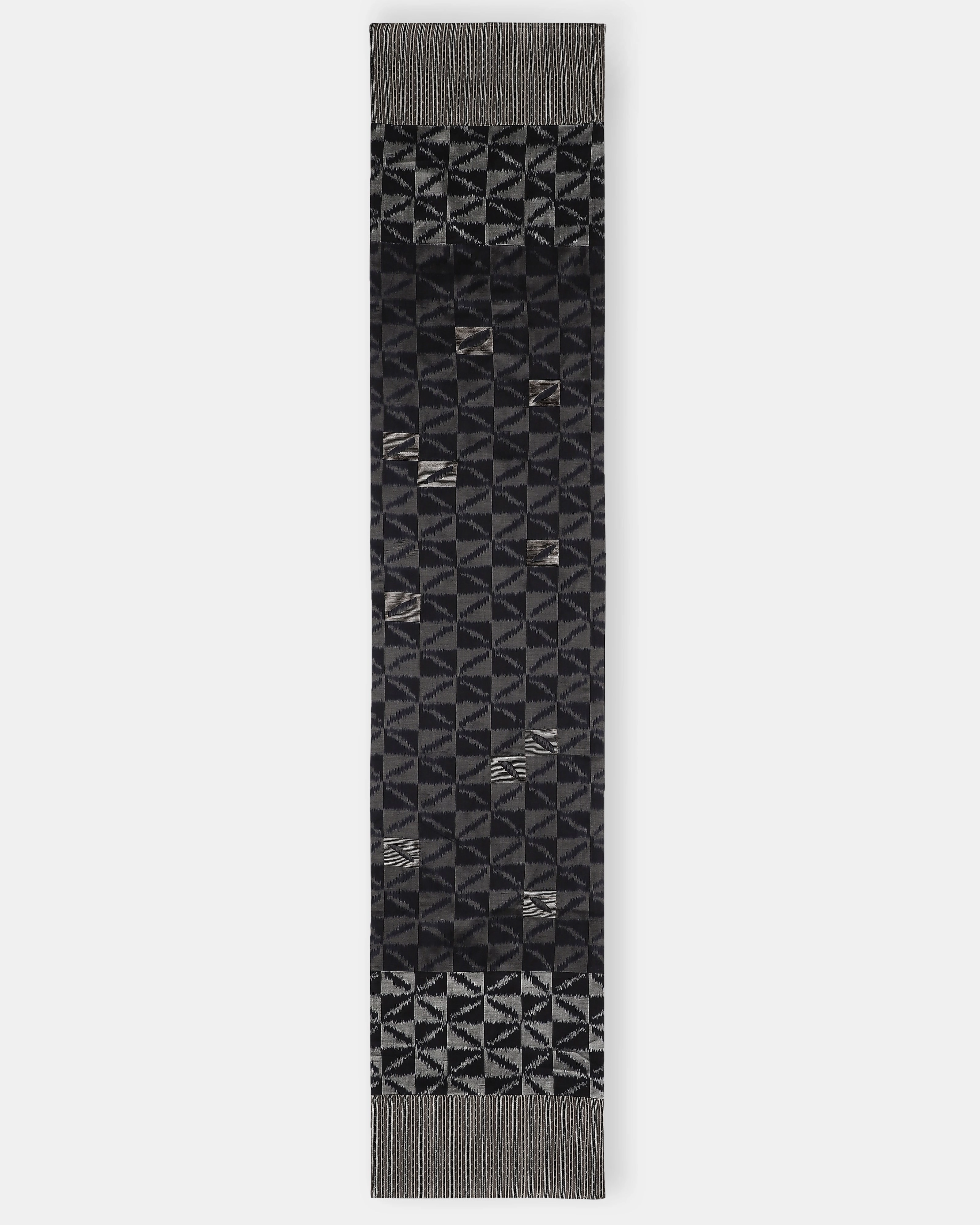 Marble Weft Ikat Cotton Silk Table Runner