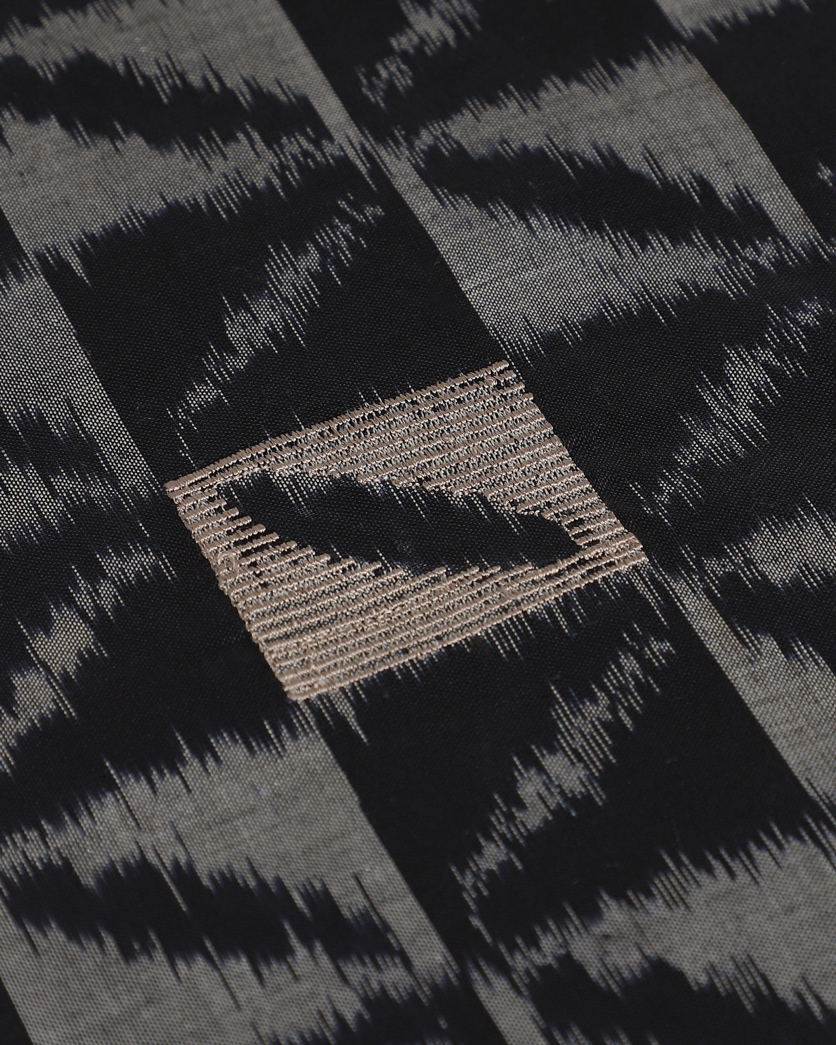 Marble Weft Ikat Cotton Silk Table Runner