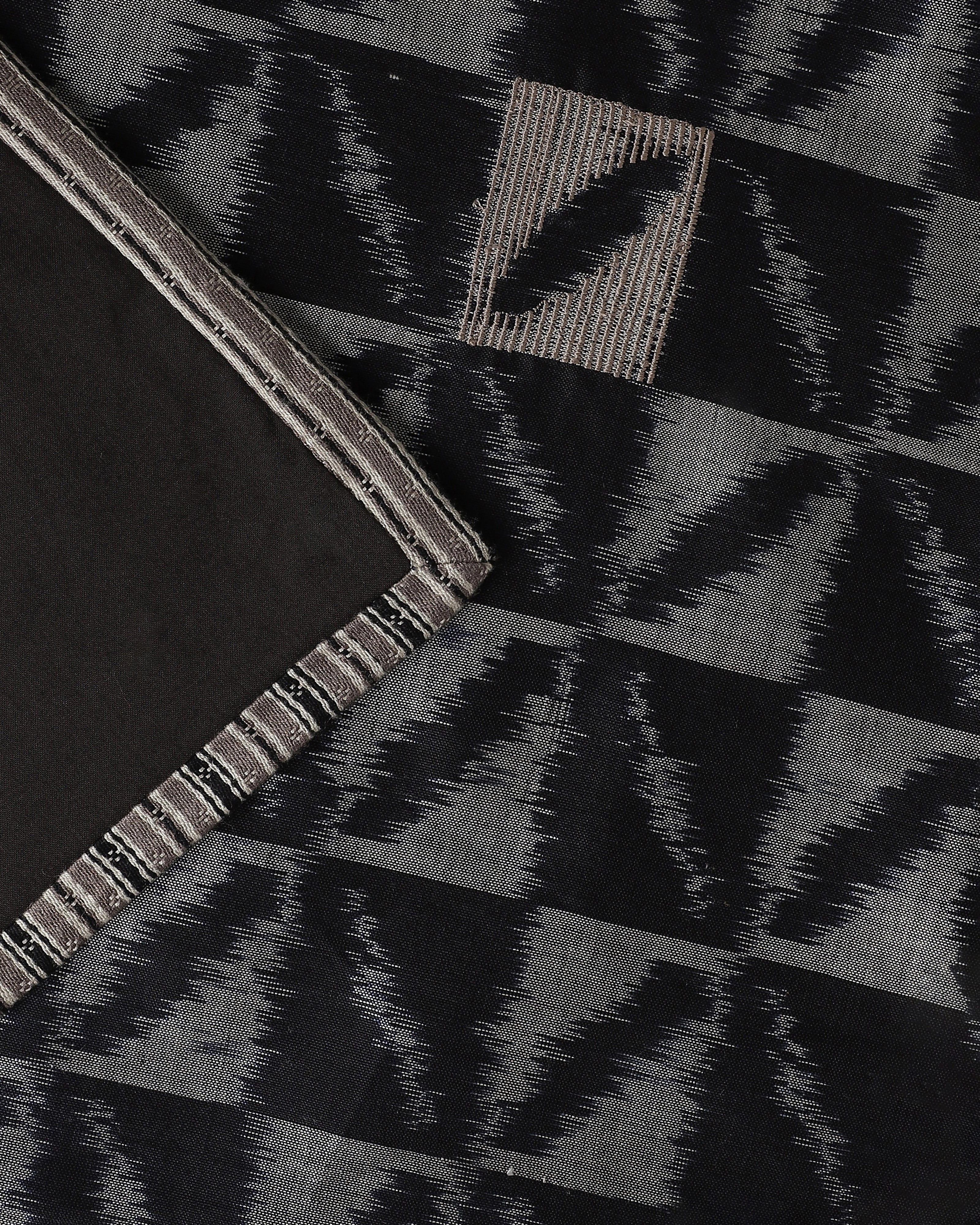 Marble Weft Ikat Cotton Silk Table Runner