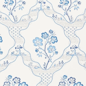 Marella Wallpaper in Delft paper wall covering
