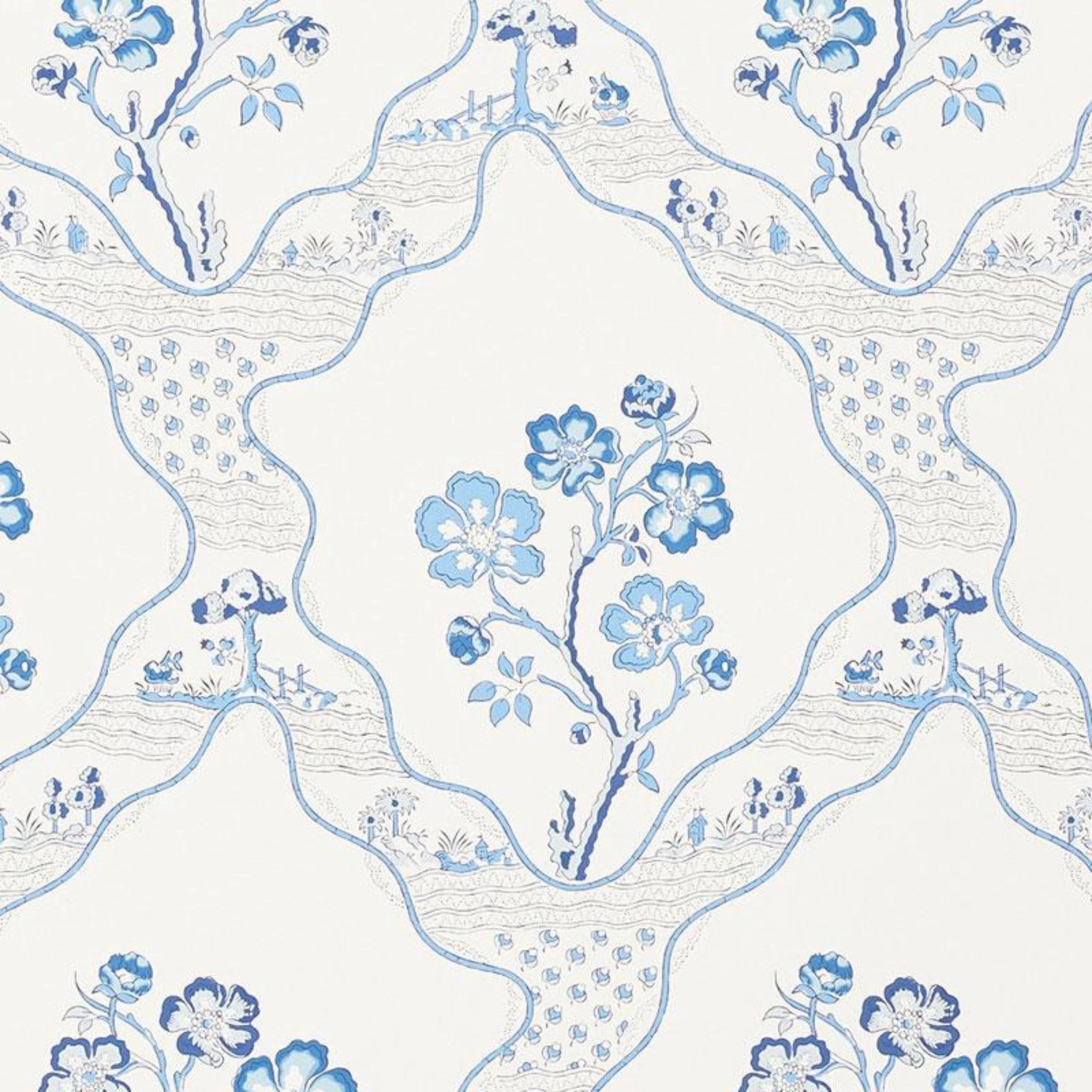 Marella Wallpaper in Delft paper wall covering