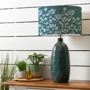 Mariani Eva & Jadis Complete Table Lamp Teal modern fashion rug  
