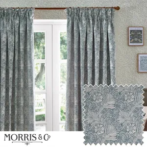 Marigold Floral Jacquard Pencil Pleat Curtains Indigo modern fashion rug  