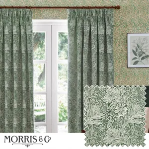 Marigold Floral Jacquard Pencil Pleat Curtains Leaf Green modern fashion rug  